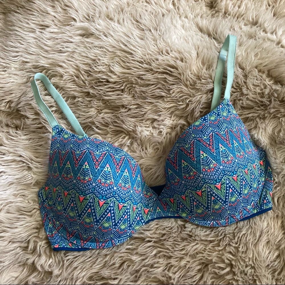 VS PINK tribal print wear everywhere push up bra